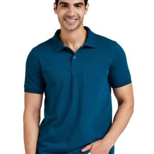 Men's Cotton Polo T-Shirt | Half Sleeves | Regular Fit – Fog Teal