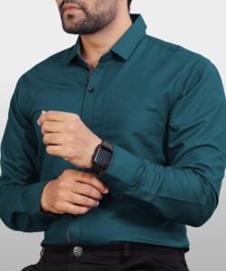 mens-solid-casual-shirt-dark-green