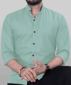 mens-solid-casual-shirt-light-green