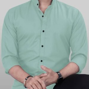 Men's Solid Casual Shirt – Light Green