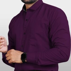 Men's Solid Casual Shirt – Purple