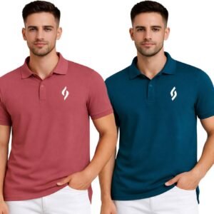 Men's Printed Polo Neck T-Shirt – Multicolor