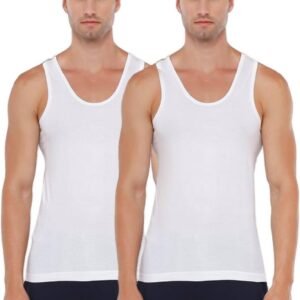 Men's Cotton Inner Vest – White